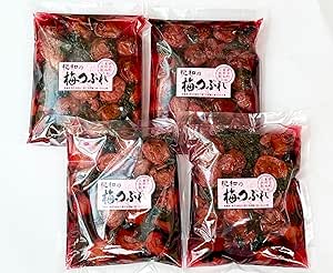 【送料無料】【2kg/4個セット】自然農法梅干【紀和の里梅】<つぶれ> 500g×4個 ※無農薬無化学肥料栽培・伝統製法