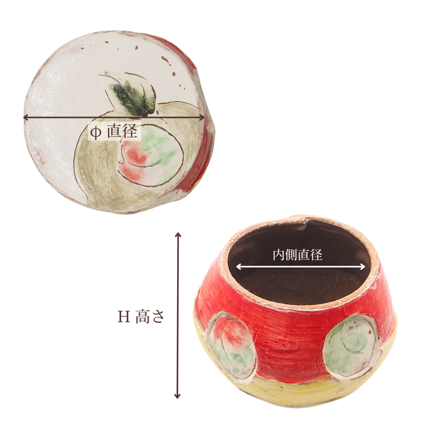 大畠穏さんの器 ポット「ume(ウメ)」(粉引・絵付け・貼合わせ)