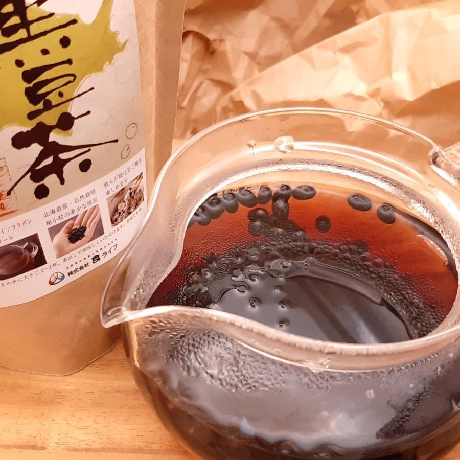 【北海道・十勝産】自然栽培 黒千石 飲んで食べる「黒豆茶」200ｇ【自然栽培（無肥料・無農薬栽培）】 ※「北海道自然栽培の会」が育てました ※ 幻の黒豆「黒千石（くろせんごく）」使用 ※水出し・お湯出しどちらでもOK