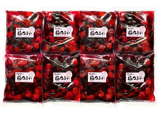 【送料無料】【4ｋｇ／8個セット】自然農法梅干【紀和の里梅】梅つぶれ 500g×4個 ※無農薬無化学肥料栽培・伝統製法